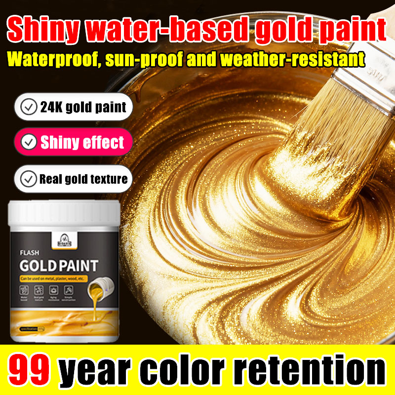 【1000g】24K Gold Paint For Metal Metallic Gold Acrylic Paint Bronze paint 100 years without fading DIY Shift Paint Samurai Glitter Gold Paint