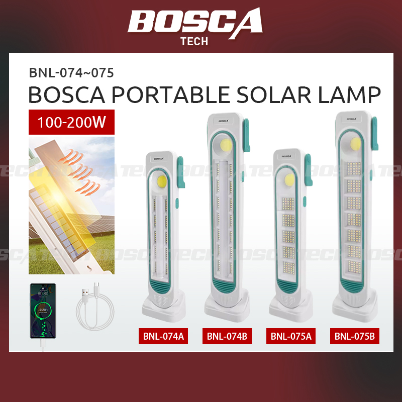 BOSCA Portable Solar Light COB light 7000k-7500k LED 8000k-9000k IP44 waterproof with USB output BNL-074 BNL-075