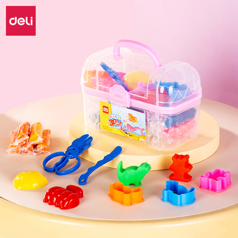 24 Colors Clay Dough Set For Kids Safe And Interesting Treasure Box Clay Set For Kids Color Mud