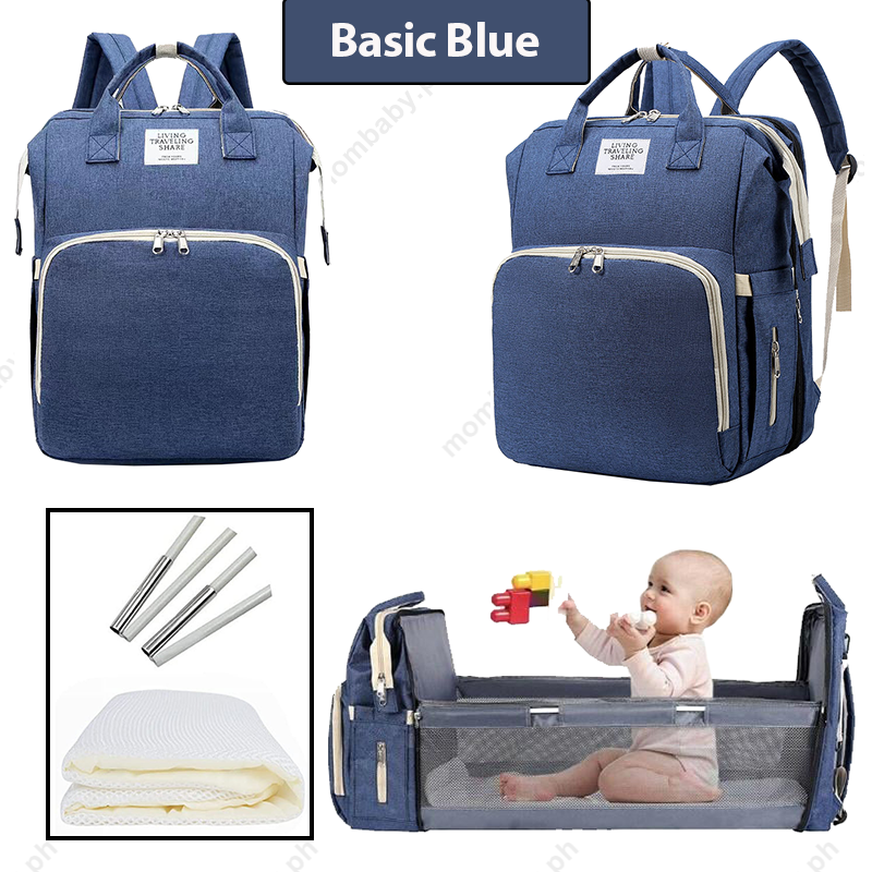 Travel Baby Bag Crib 2-In-1 With Shade Mosquito Net Multifunctional Diaper Bag Mommy Backpack Hospital Maternity Bag