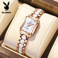 PLAYBOY branded watch for women waterproof 2024 casual  diamonds  korean style ladies  digital watch for women ceramic strap
