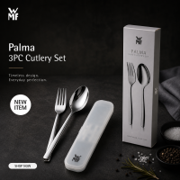 WMF Palma Cromargan Cutlery Set 3-piece with Case and cutlery gift box (carton material) included | Dishwasher Safe | BPA Free | Acid-Resistant Flatware Sets WMF127200-SF-SET