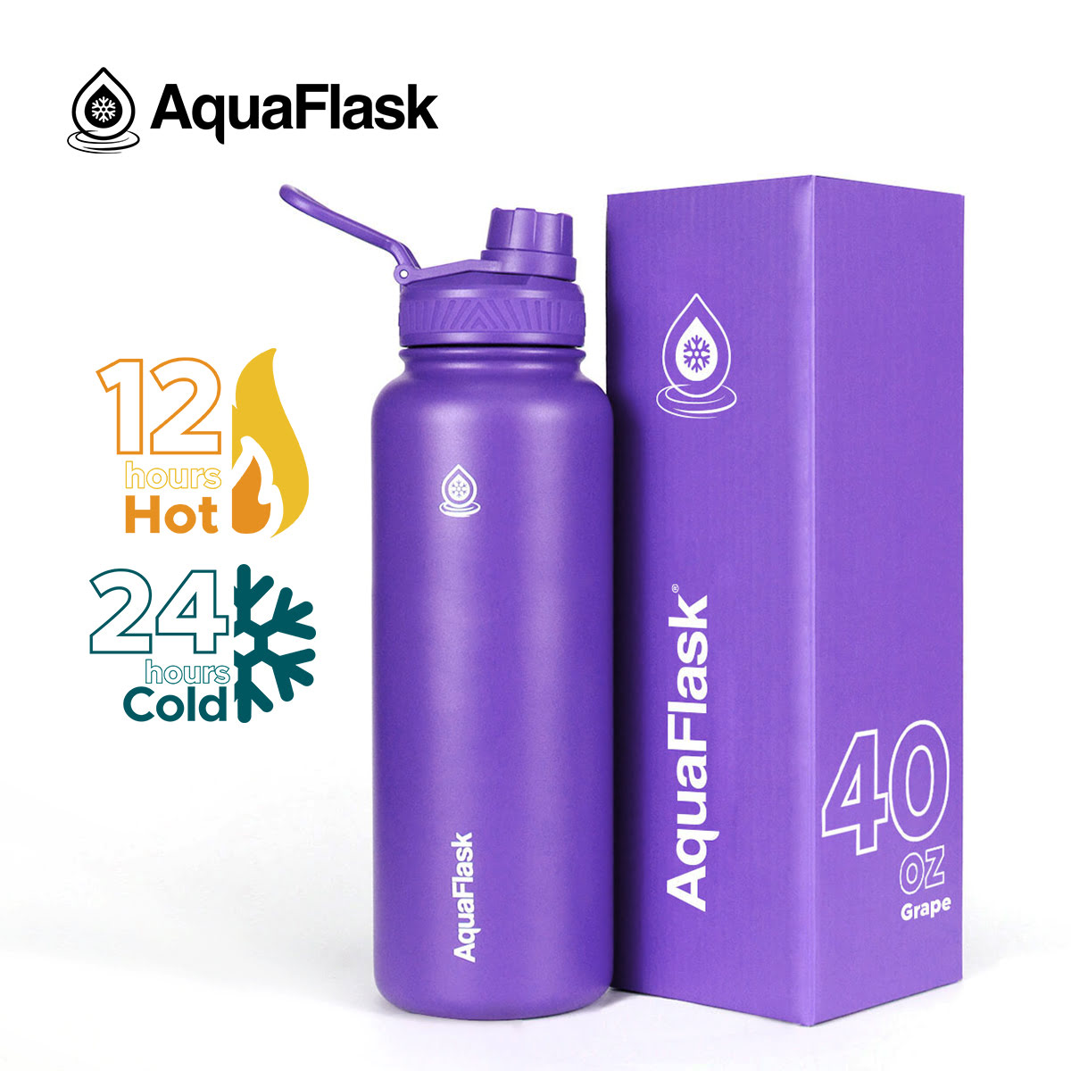 AquaFlask (14oz/ 18oz/ 22oz/ 32oz/ 40oz) AQUA FLASK Wide mouth Vacuum Insulated Stainless Steel Drinking Water Bottle