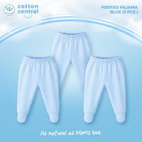 Cotton Central™ (3pcs) Footed Pajama Pants Newborn Infant Baby 100% USA Cotton Boy Girl Stuff Clothes