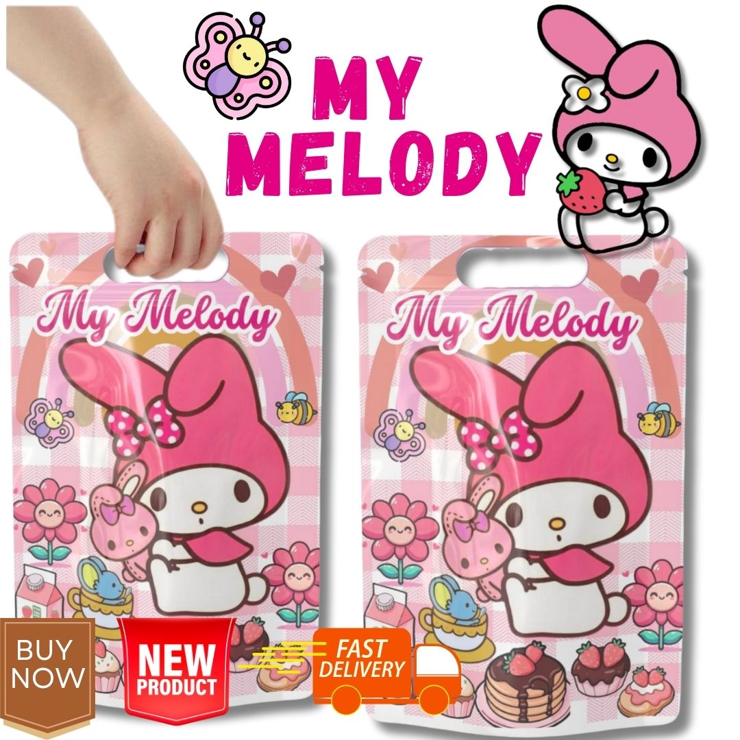 10pcs My Melody Theme Birthday Party Loot Bags Treat Bags Favor Bags Ziplock Pouches