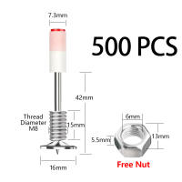 【500 PCS 】Nail Gun Nails Threaded Nail M8 Thread Nail Professional Nail For Nail Gun Stainless Steel 7.3MM Screw Nail With Nut