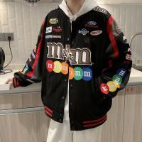 YATO High quality MM jacket oversize embroidered contrast color baseball uniform jacket Unisex motorcycle jacket