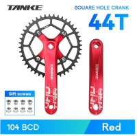TANKE Crankset 170MM Bicycle Chainring 44T.42T.40T.38T.36T.34T.32T.hollow integrated crankset 104 BCD Narrow Wide Bike MTB Crown Square Hole Sprocket crank