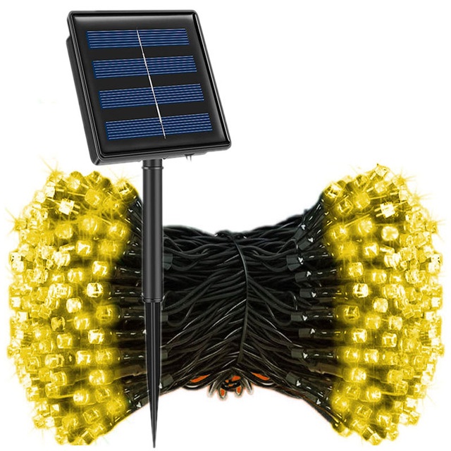 12M/22M 100/200LED Solar String Light Waterproof 8 modes Outdoor Garden Christmas Party Decoration Fairy Light
