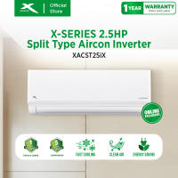 X-SERIES 2.5HP Split Type Aircon INVERTER 2-way Draining Connection High-Density Filter Energy Savings with Auto-Restart Function and Refrigerant Leakage Protection (White) [XACST25iX]