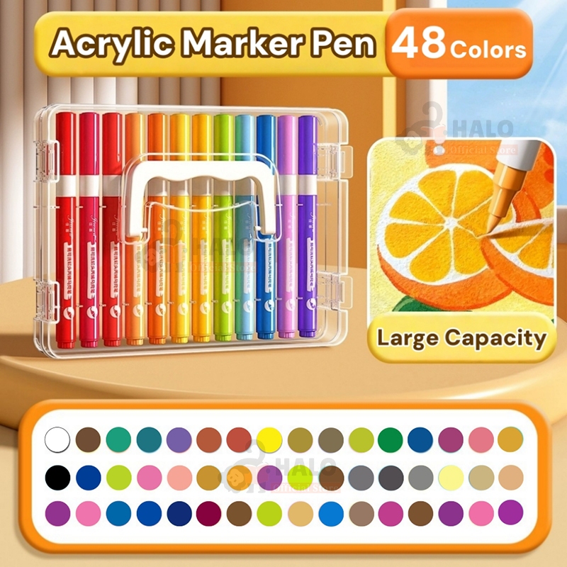 Acrylic Marker Set Large Capacity Square Box Marker Set Acrylic Paint Marker Painting Art Supplies