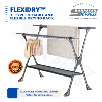 Sampayan Xpress FlexiDry™ X-Type Foldable and Flexible Drying Rack with Net Aluminium Standalone
