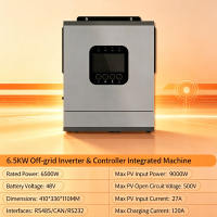 GENTAI POWER 2kw/3.6kw/6.5kw Off-Grid Inverter 12Vdc/24Vdc/48Vdc 230VAC PV Panel Input Pure Sine Wave Solar Inverter 120A Solar Controller RGB Light