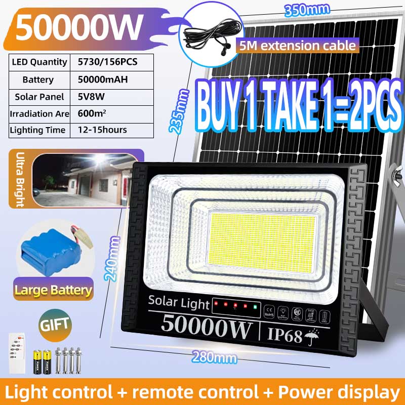 KUGOO BUY 1 TAKE 1 Solar lights led lamp 200000W with solar panel outdoor waterproof 80000 Watts indoor solar light LED flood light automatic with remote Suitable for gates courtyards and camping COD 5 Years Warranty