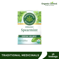 Traditional Medicinals Organic Spearmint - Supports Everyday Wellness Healthy & Refreshing - Kosher Non-GMO Caffeine-Free Compostable - 16 Tea Bags