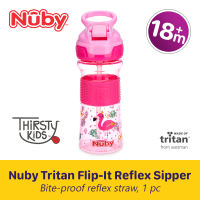 Nuby 18m+ Tritan Thisty Kids Flip-It Reflex Toddler Straw Cup 12oz