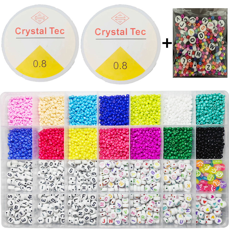 [Free Gift] 5000 Pcs beads for bracelet making set beads set kit with tools diy bracelet kit set beads accessories kit set with lock beads set kit complete bravelet making set