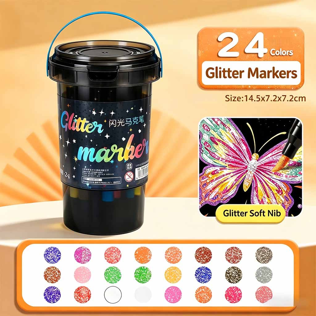 120 Color Dual Tip Glitter Metallic Outline acrylic marker set colored pen highlighter pen set coloring materials set
