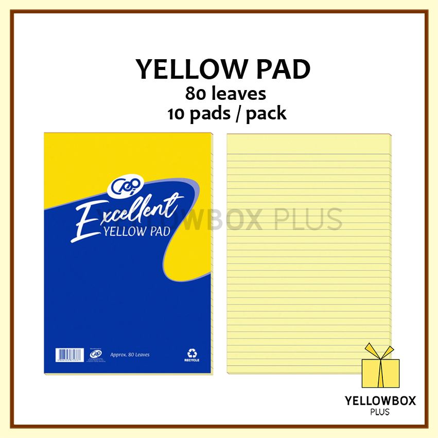 10 pads Yellow pad Excellent 80 leaves - 10 pads per pack