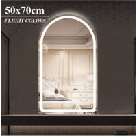 Zivon Bathoom Mirror Tri-Color Led Light Arch Vanity Mirror Wall Mounted Decoration With Time Display Defogging
