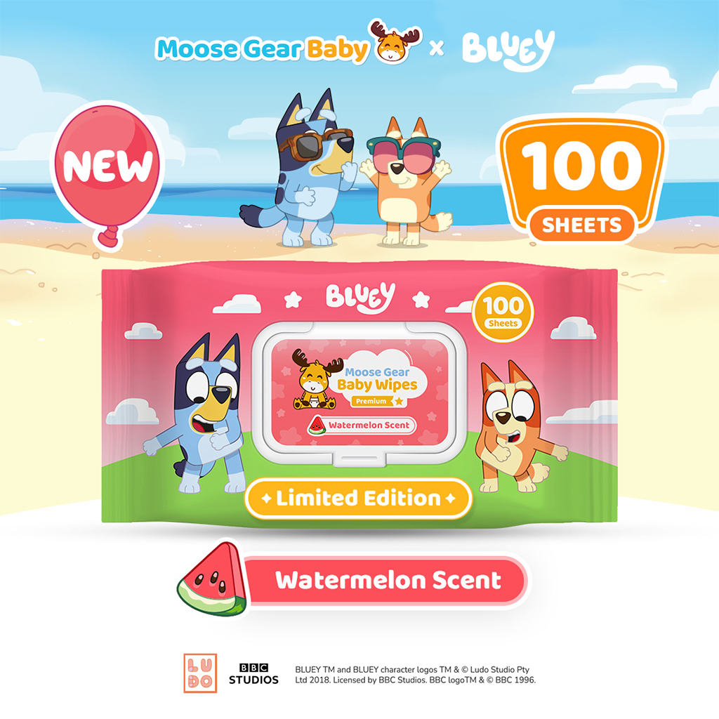 Moose Gear Baby x Bluey Premium Wipes Watermelon Scent 100sheets