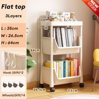 DecorX Multi-layer Storage Rack Moving Rack Kitchen Storage Shelf Wall Cabinets with Wheels Cart Racks Movable Bookshelf Bedroom Trolley Bathroom Shelf Organizer Space Savers