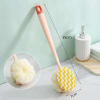 Heabety Cute Duck Long Handle Bath Brush Soft Bristles Shower Scrubber Exfoliation Body Scrub Skin Bath Cleaning Brush