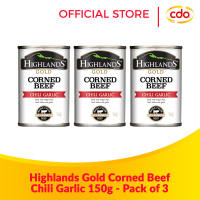 HIGHLANDS Gold Corned Beef Chili Garlic 150g - Pack of 3
