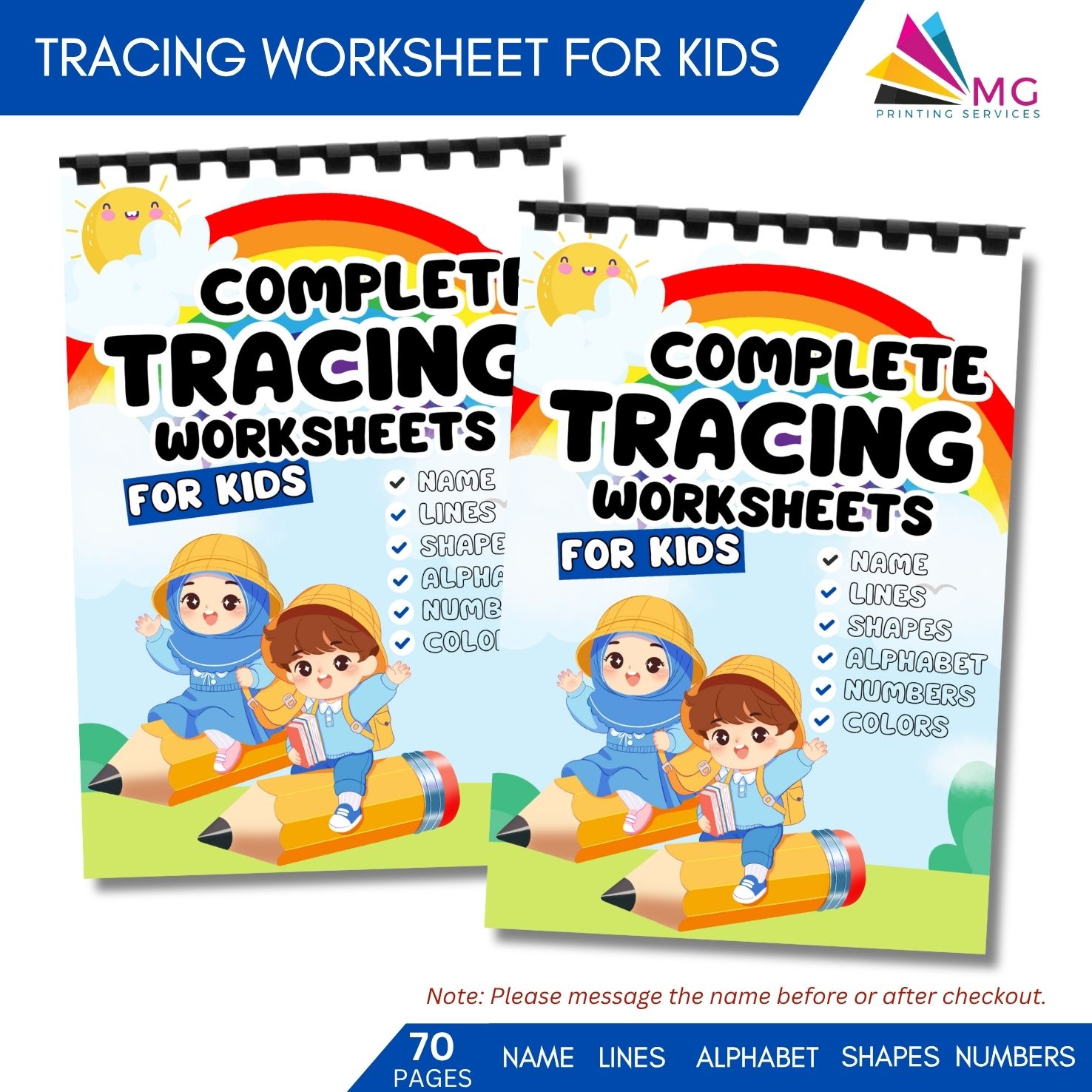Complete Tracing Worksheet for Kids - Name Lines Shapes Alphabet Numbers and Colors (70 Pages)