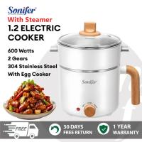 Vermax Mini Rice Cooker With Steamer 2L Small Non Stick Hot Pot Multi Electric Cooker Double Layer