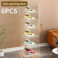 Acrylic shoe box Magnetic side drop shoe box Stackable Large Sneaker Container 36×27×21CM