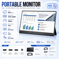 EXPOSE Portable Monitor 15.6Inch 1080P Full HD For Laptop IPS HDR Touch Screen Professional Gaming Office Portable Monitor Screen Extender For Computer Phone PS3/4/5 Switch Xbox