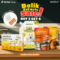【BUY 1 TAKE 2】Akiika Herbal Pet Antibacterial Anti-mite Soap + Mild Shampoo Make Hair Soft and Shine Eliminate Odor Leaving Pet Fresh and Clean Deodorized Conditions and Moisturize Skin Keep Pet Happy After Bath For Dogs and Cats Gentle
