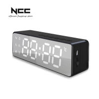 Wireless Bluetooth Speaker LED Mirror Screen Alarm Clock FM Radio Temperature Display Wireless Music Player Table Clock