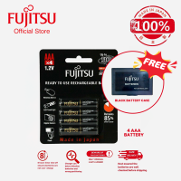 Fujitsu AAA HR-4UTHC (4B) TW (x4) 1.2V 900mAh NiMH Premium High Capacity Low Self Discharge Rechargeable Battery with FREE BLACK BATTERY CASE