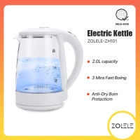 ZOLELE ZH101 Electric Kettle Fast Heating with High-Strength Glass and Blue Light 2L Heater Kettle