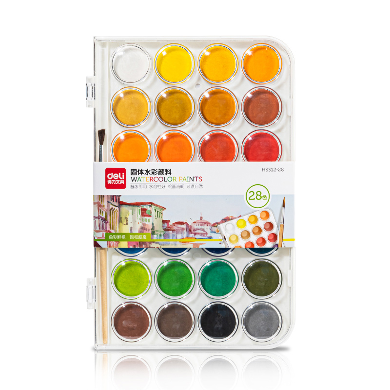Deli HS312-48 basic solid watercolor (mixed) (48 colors/box)