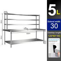 BMZAR Heavy Duty Stainless Steel Kitchen Work Table with 2 Tier Storage Rack Easy to Assemble for Food Prep and Cooking
