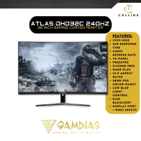 32 Inches GAMDIAS ATLAS DHD32C 240Hz Gaming Curved Monitor | 1920×1080 Res | 1ms (MPRT) + 240Hz | VA Panel | FreeSync | Flicker Free | GAME PLUS | 16:9 Aspect Ratio | sRGB 90% Color Gamut | Low Blue Light Control | ELED Backlight | Collinx Computer