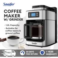 Sonifer Drip Coffee Maker Built-in Coffee Grinder Up to 10 Cups Pot home coffee machine