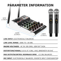 Audio Mixer 4 Channel Bluetooth Recording Usb Mp3 Player Mixers For Sound System With 16 Dsp Effect +48v Audio Mixer With Equalizer For Live Stream Live Show Church School Show