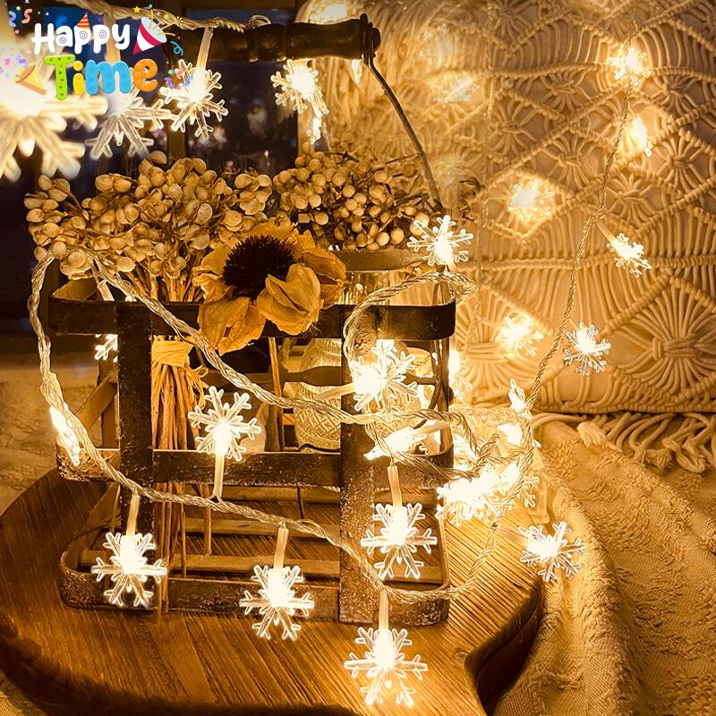 Happy Time LED Star Fairy Lights Battery Waterproof Indoor Outdoor Twinkle Christmas Lights 2 Modes Hanging Wall Lamp For Bedroom Home Decor Christmas New Year Garden Birthday Wedding Party Decorations