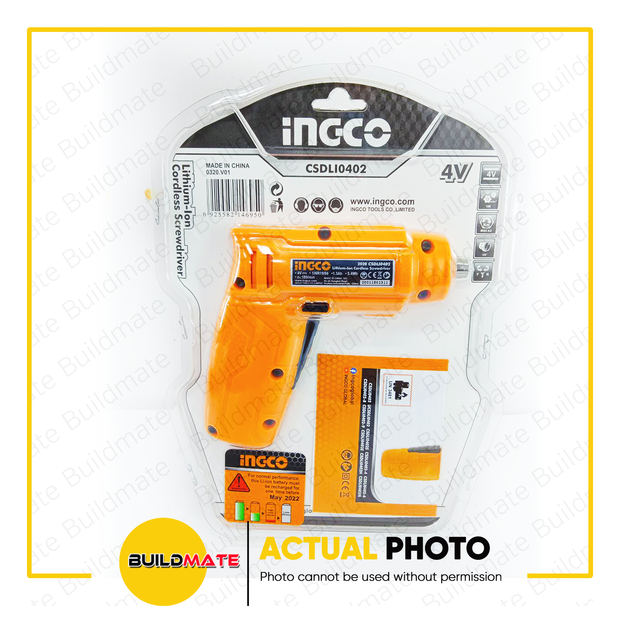 INGCO Cordless Screwdriver Set 4V Lithium Ion Battery CSDLI0402 •BUILDMATE• IPT review and price