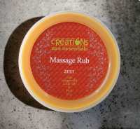 Creations Spa Essentials Massage Rub available 50g and 10g ZEST