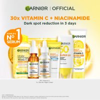 Garnier 30x Vitamin C+ All Star Kit: Niacinamide Serum (30ml) Water Gel Moisturizer (20ml) Super UV Invisible Sunscreen (30ml) Micellar Water (125mL) Cleanser (50ml) - Skincare for Brightening Dark Spots Acne Marks Hyperpigmentation