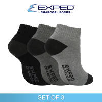 Exped Men’s Sports Thick Makapal Cotton Charcoal Low-Cut Socks 540167 – Set of 3