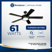 Westinghouse Ceiling Fan Comet 5-Blade 52″ Matte Black - WH5C52BKD