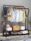 MaQiLiN Double Pole Drying Rack - Wardrobe Hanger Shelf
