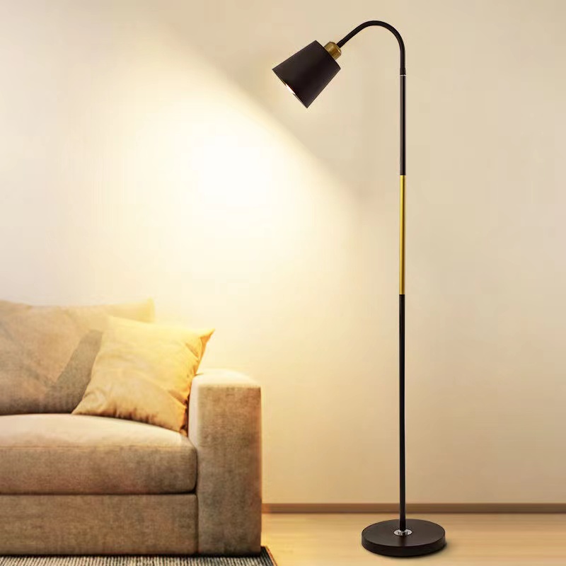 Nordic Metal Floor Lamp Lampshade Living Room Table Lamp Bedroom Stand Floor Lamp Bedside Lamp Sofa Lamp Warm Creative Lamp Shade Study Eye Protection Study Lamp