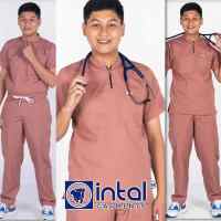INTAL SCRUBSUIT 028 Elite MAPAGMALASAKIT Zip-Up Chino Collar Cargo 6Pocket Unisex Quality Scrubs